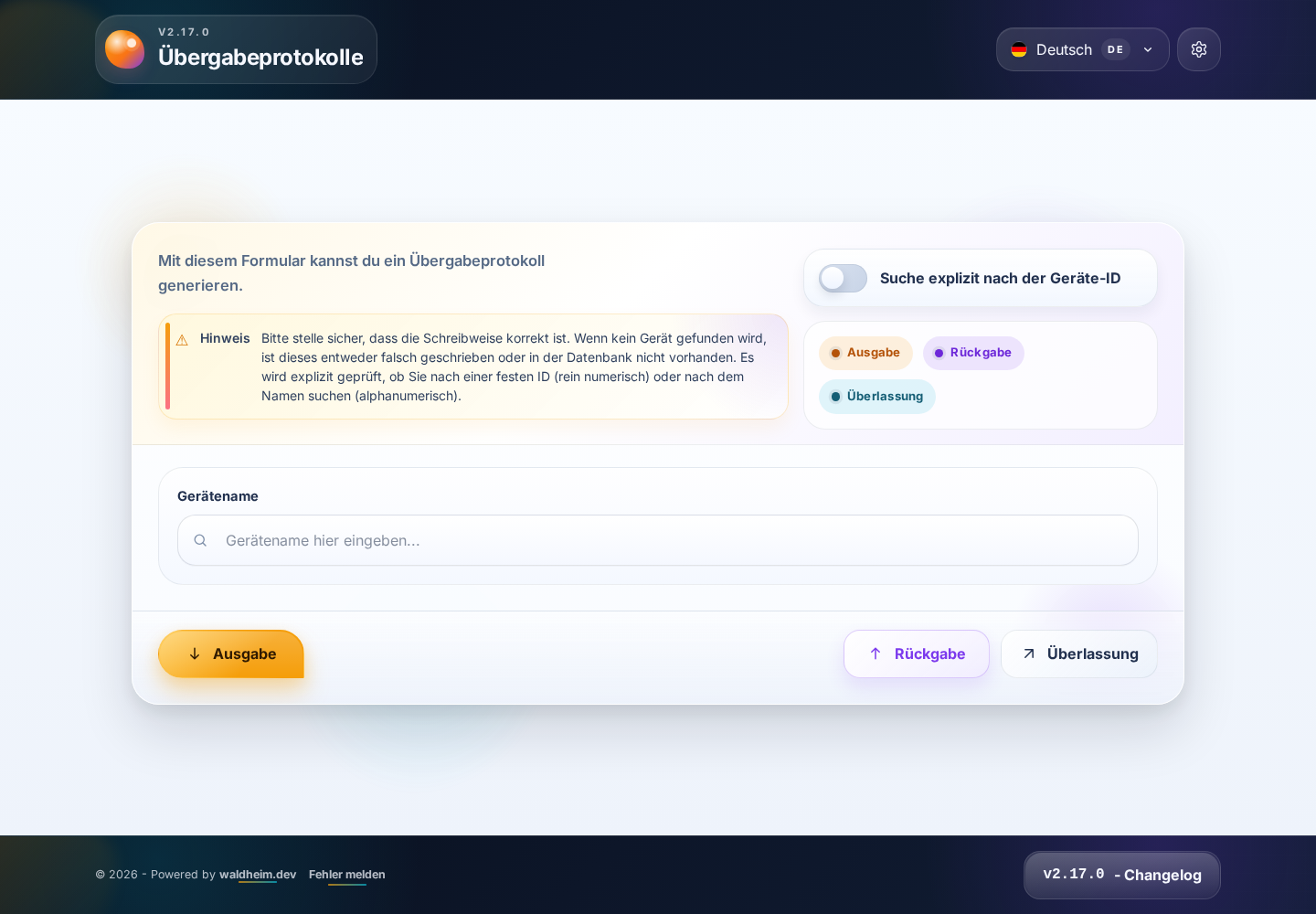 NetBox Ausgabeschein-Generator v3: Open-Source Hardware-Übergabe & Go-Backend – Referenzprojekt Webentwicklung und Design von waldheim.dev