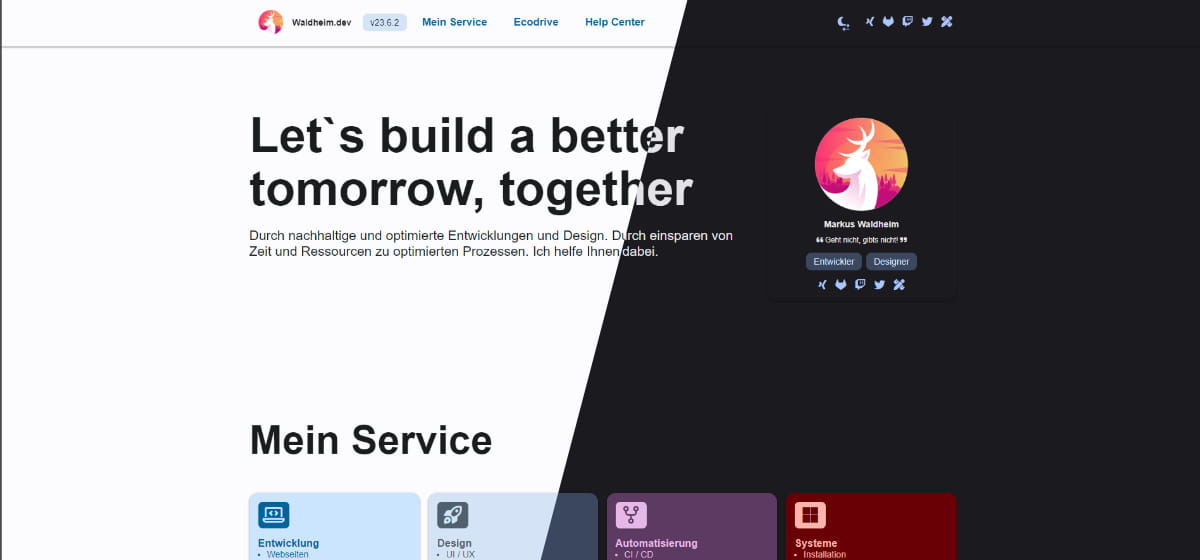 Waldheim.dev Webseite