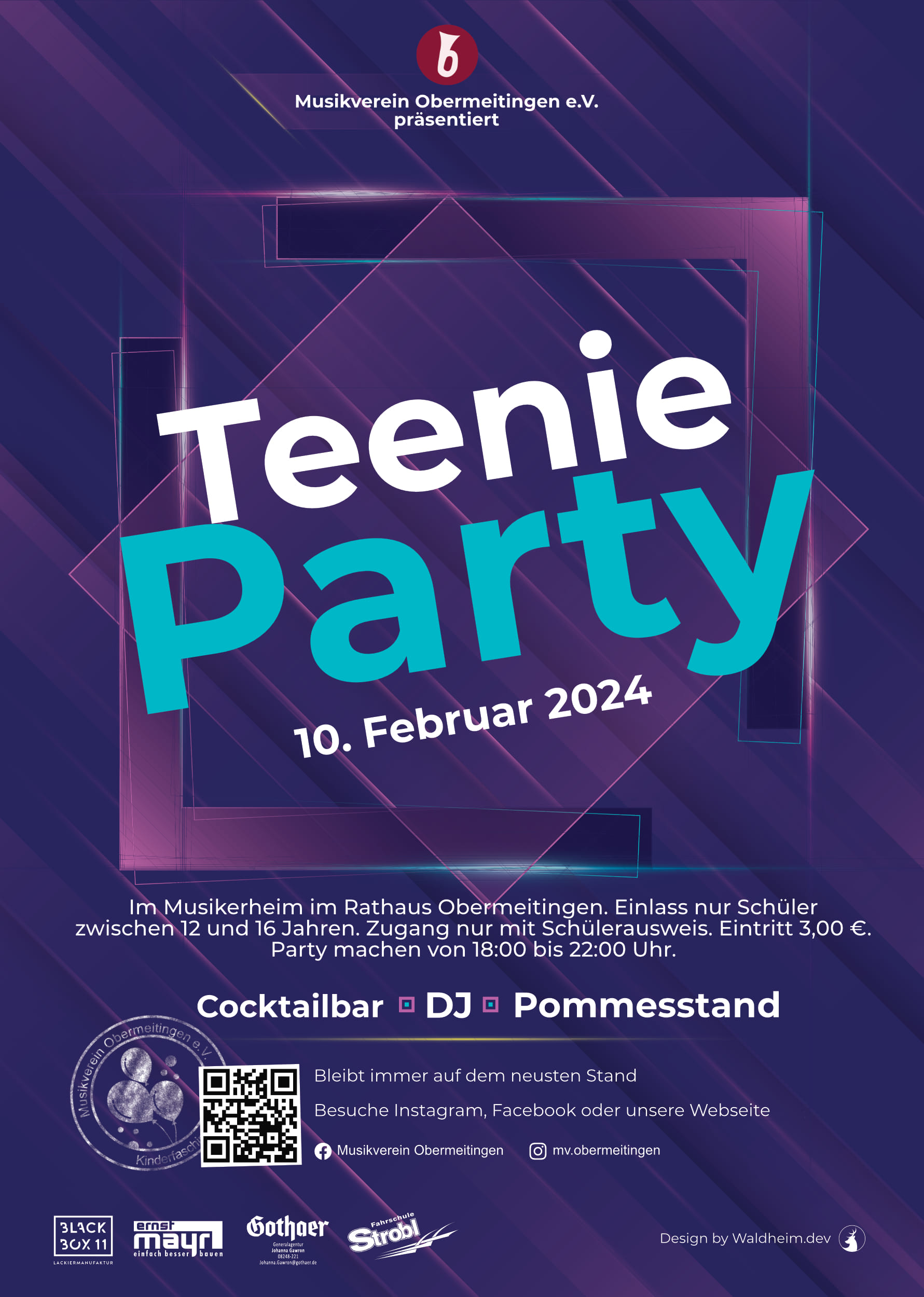 Werbematerialien Teenyparty 2024: MV Obermeitingen